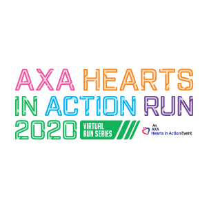 AXA Hearts In Action Run 2020 - Virtual Run Series Logo